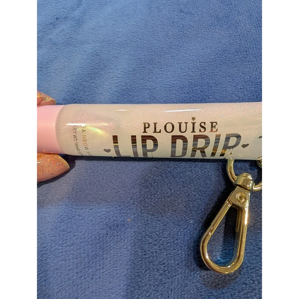 PLouise Lip Drip 15ml Rainbow Sherbet Shimmer Gloss Keychain Reflects Formula